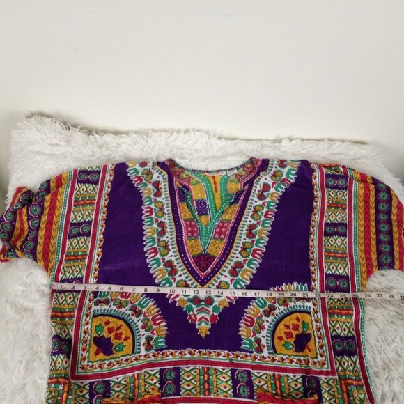 Hippie Shop XXL Cotton Colorful Tunic Boho Indie Flowy front pockets - Picture 4 of 8